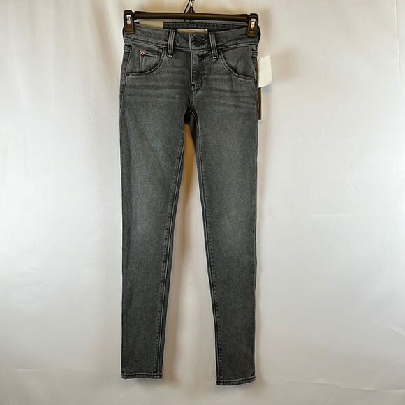 Hudson Jeans Collin Mid-Rise Skinny Jeans- Stone Grey- Size 24- NWT - Picture 1 of 12